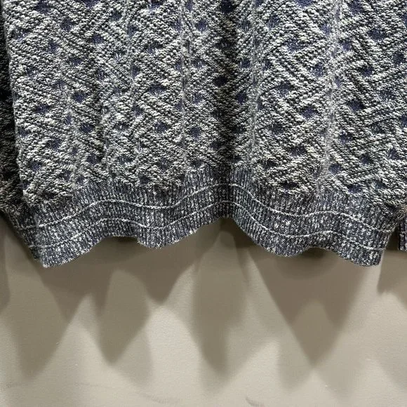 VTG SHENANDOAH Mens XXL Blue Gray Lattice Knit Cotton Blend Crew Neck Sweater US - Picture 6 of 12